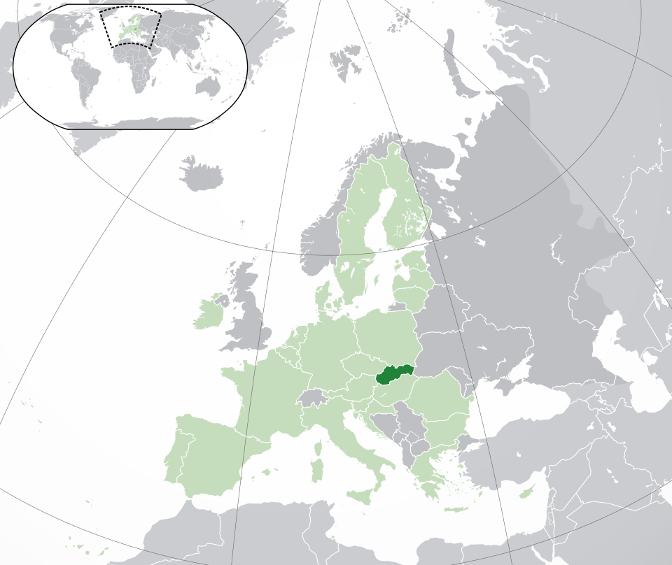 Slovakya'nın Avrupa'daki konumu